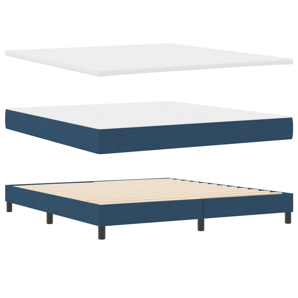 Letto Box Spring con Materasso Blu 180x200 cm Tessuto