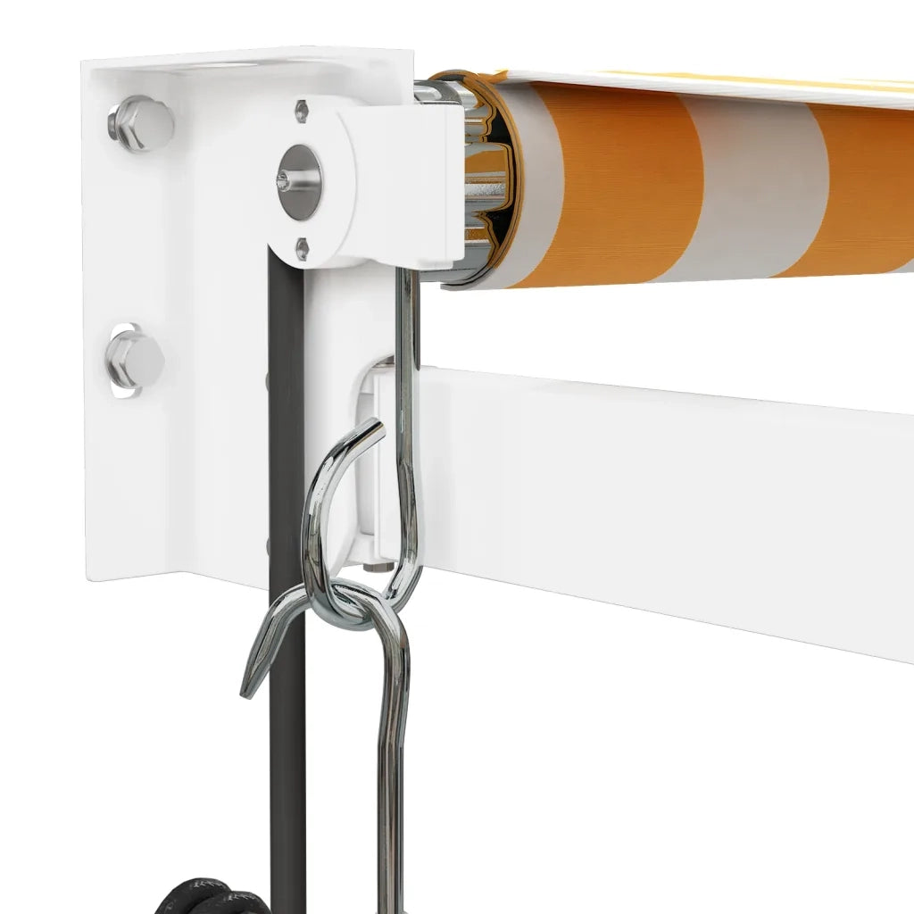 Tenda Sole Automatica Retrattile Gialla e Bianca 4,5x3 m