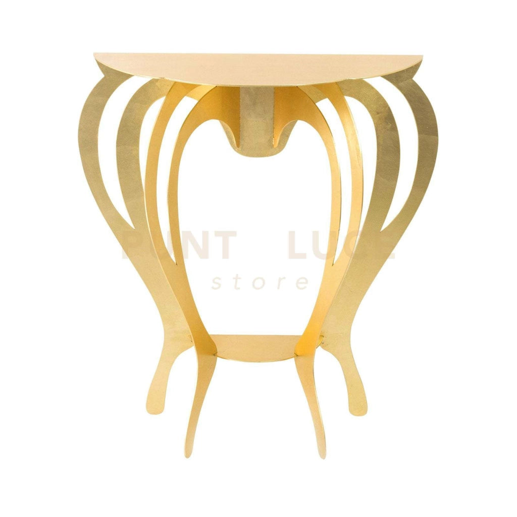 piccola consolle elegante di design ballerina Oro in Ferro 80x35x80cmh