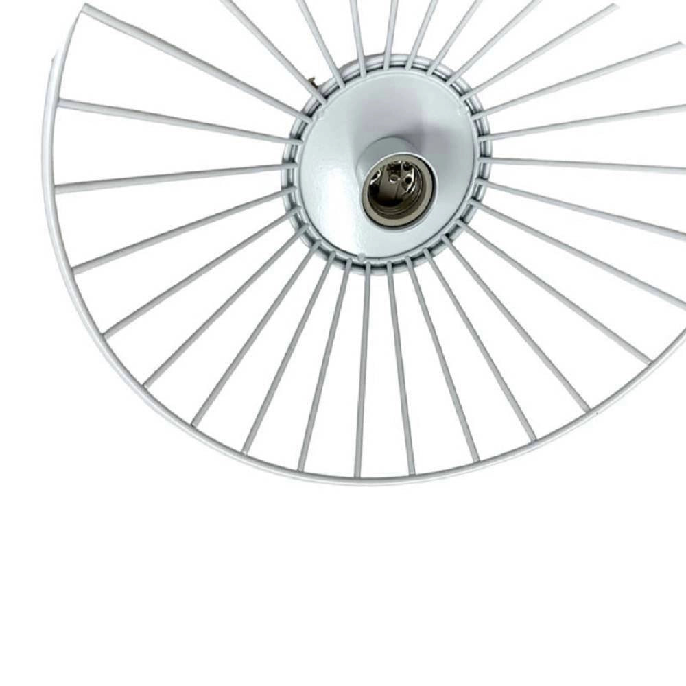 Trade Shop - Plafoniera Paralume Metallo Lampadario Lampada E27 Decorativa Contemporanea C70 - Bianco