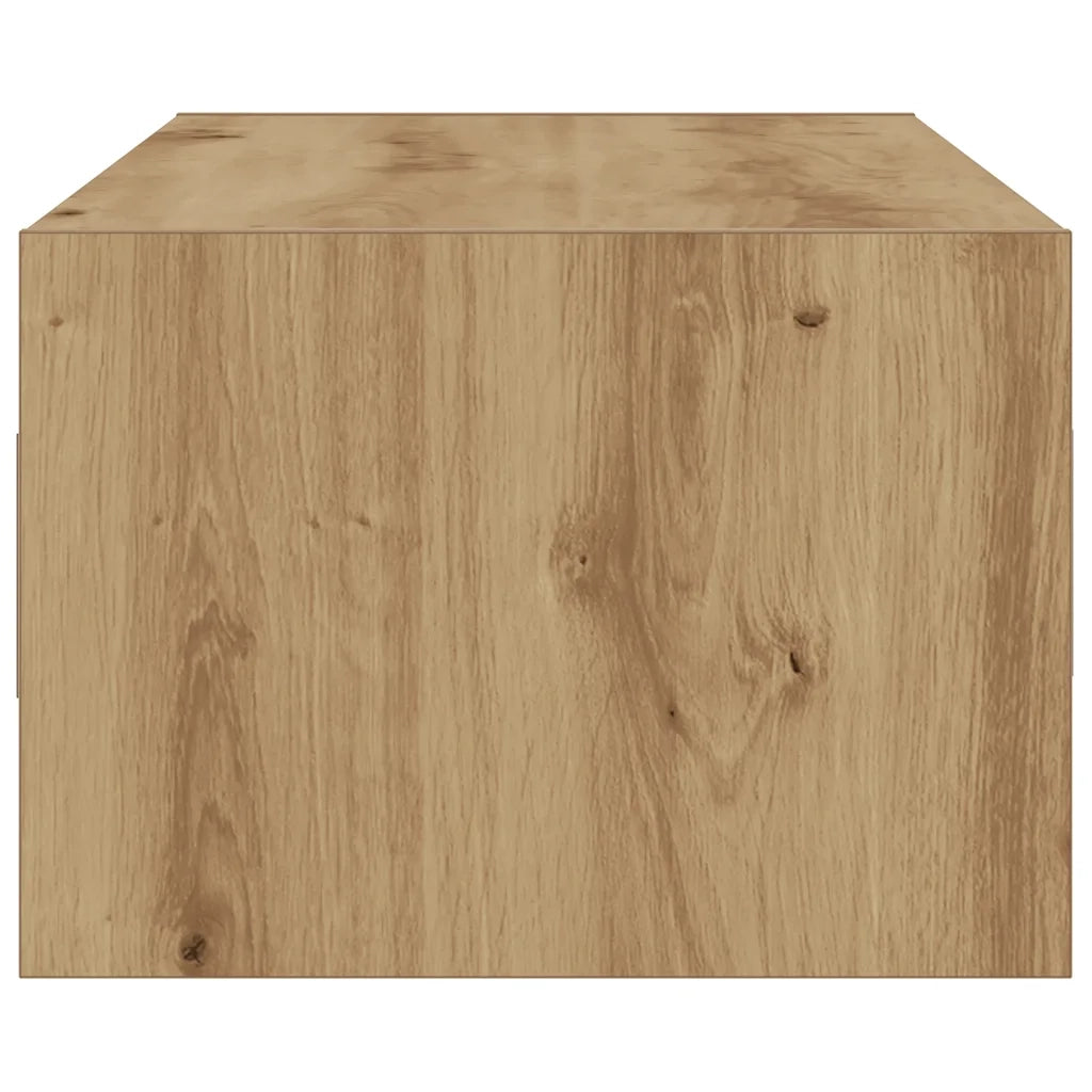 Mobile Porta TV con Luci LED Rovere Artigianale 100X35,5x25 cm 860246