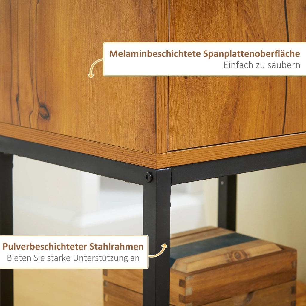 Consolle con armadietto e vano contenitore stile industriale per ingresso soggiorno e camera da letto 40 × 30 × 76 cm