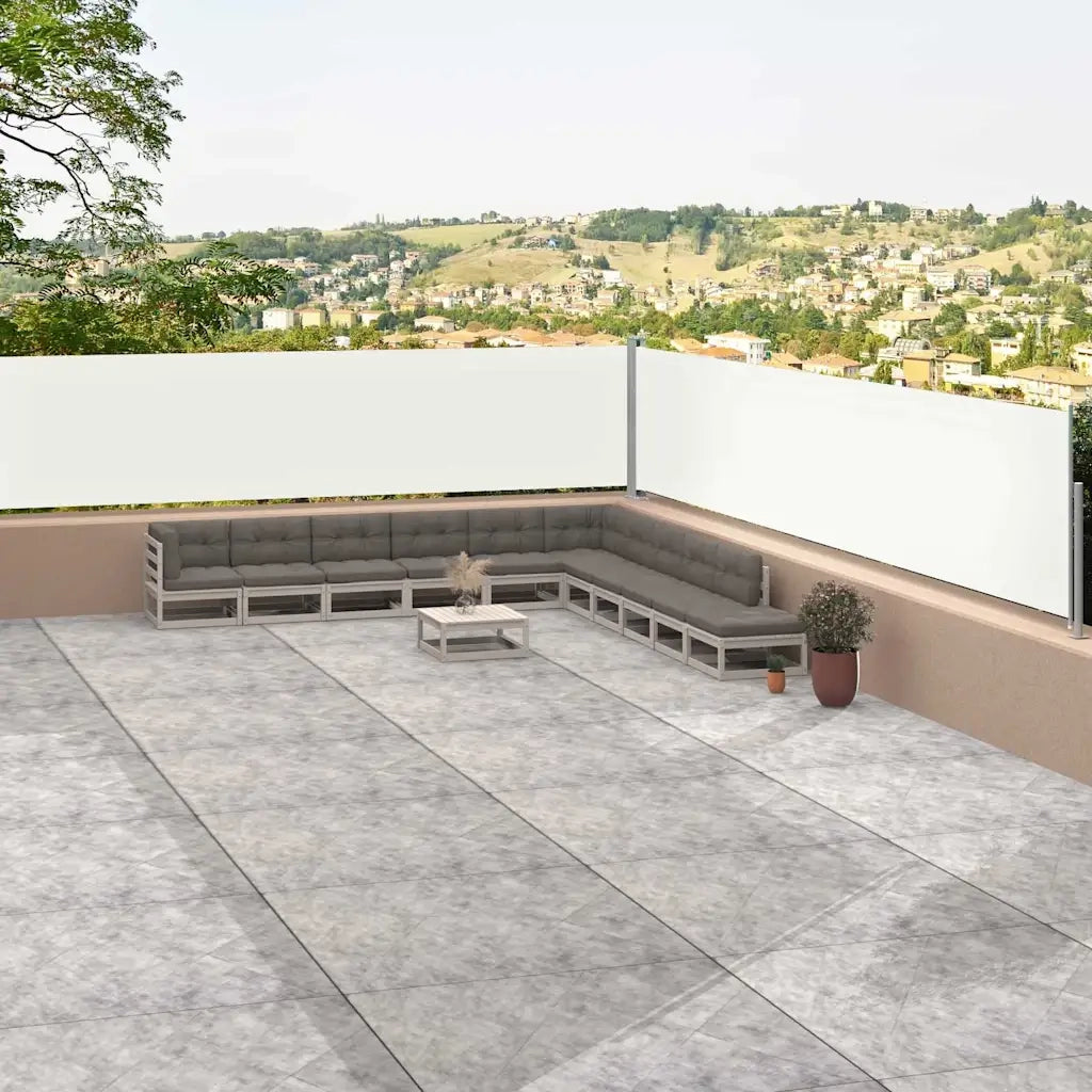 Tenda Laterale retrattile-Tenda parasole per balcone Crema 117x1200 cm