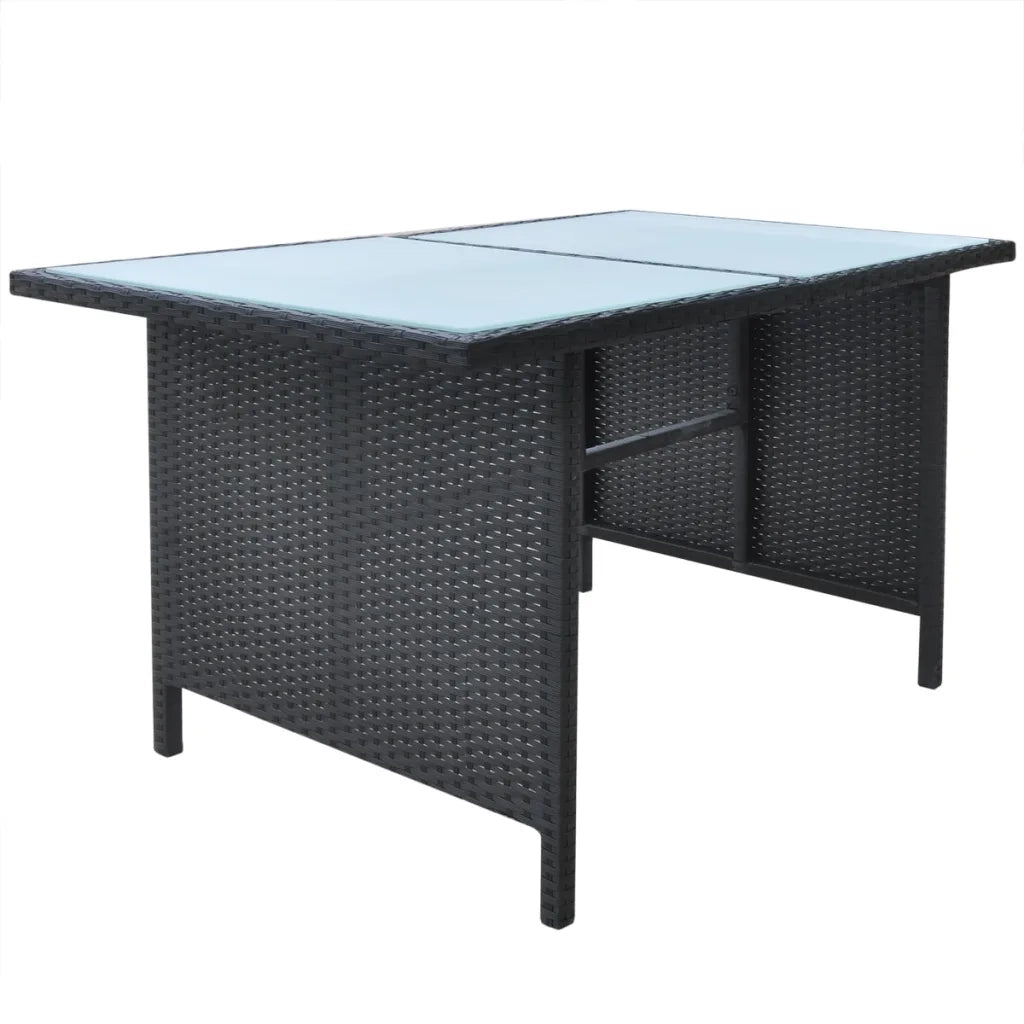 Set da Pranzo da Giardino 6 pz con Cuscini in Polyrattan Nero cod mxl 43493