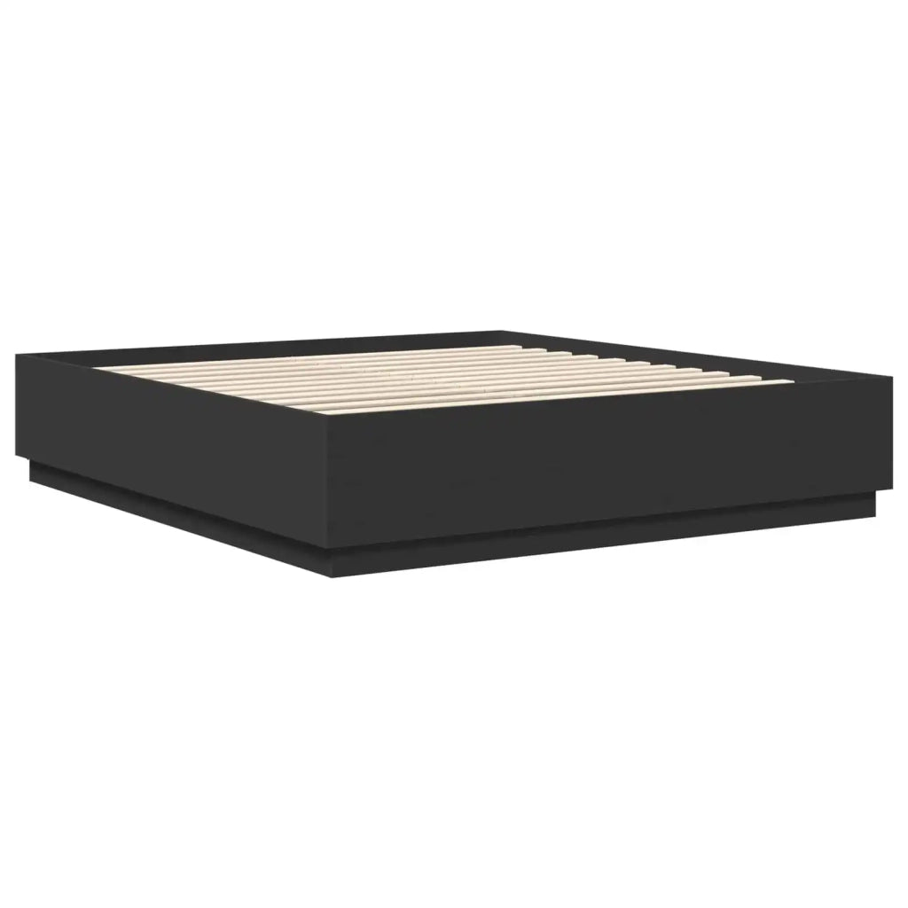 Struttura del letto Nero 200 x 200 cm Legno multistrato 3408041