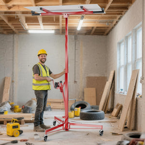 Sollevatore pannelli cartongesso con prolunga, max 68kg, Carrello Alzapannelli Alzalastre