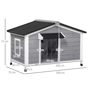 CUCCIA per cani con tetto apribile 109x79x72 cm Legno Nero
