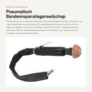 Strumento per la riparazione delle gomme 2500 giri/min - Macchina per levigare - Testa di abrasione - Disco abrasivo 54,5 mm - Testa a sega a 6 facce - Tubo di aspirazione con connessione rapida - Macchina per levigare pneumatica