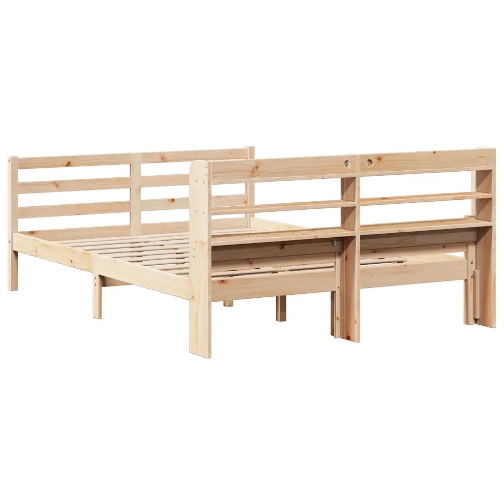 Giroletto con Testiera 140x190 cm in Legno Massello di Pino