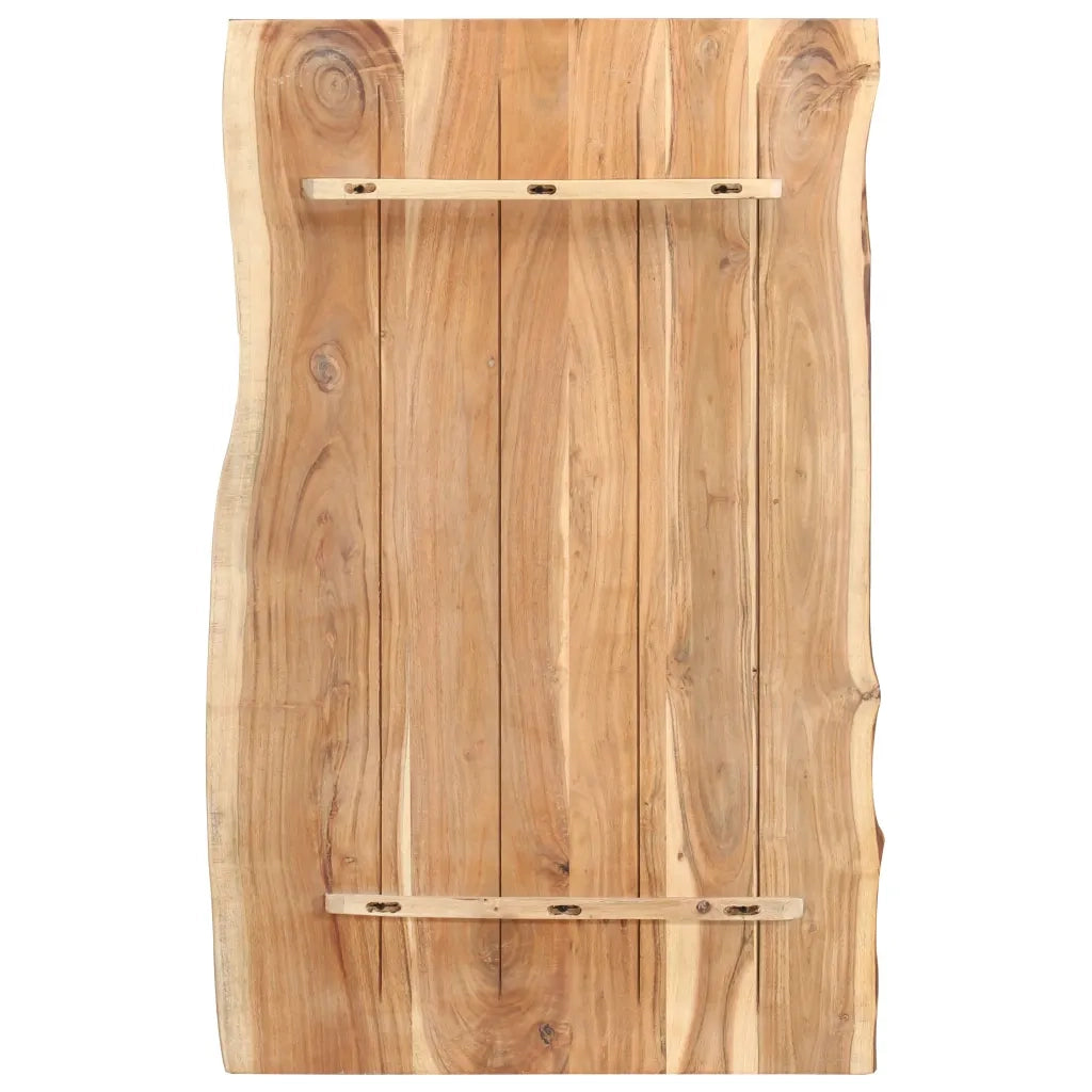 Piano del Tavolo | Superficie Tavolo | Piano Scrivania in Legno Massello di Acacia 100x(50-60)x3,8 cm