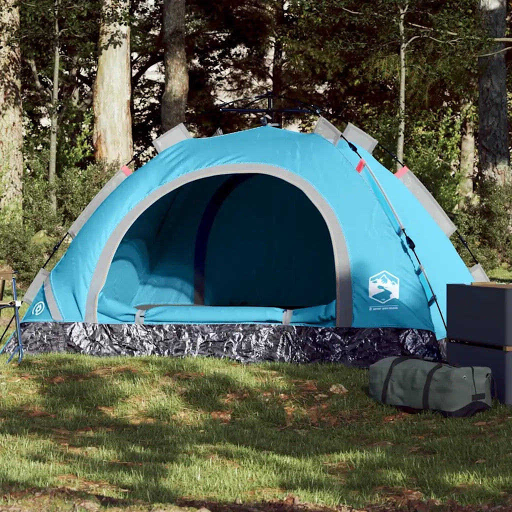 Tenda da Campeggio 2 Persone-Tenda per Escursionismo Blu a Rilascio Rapido