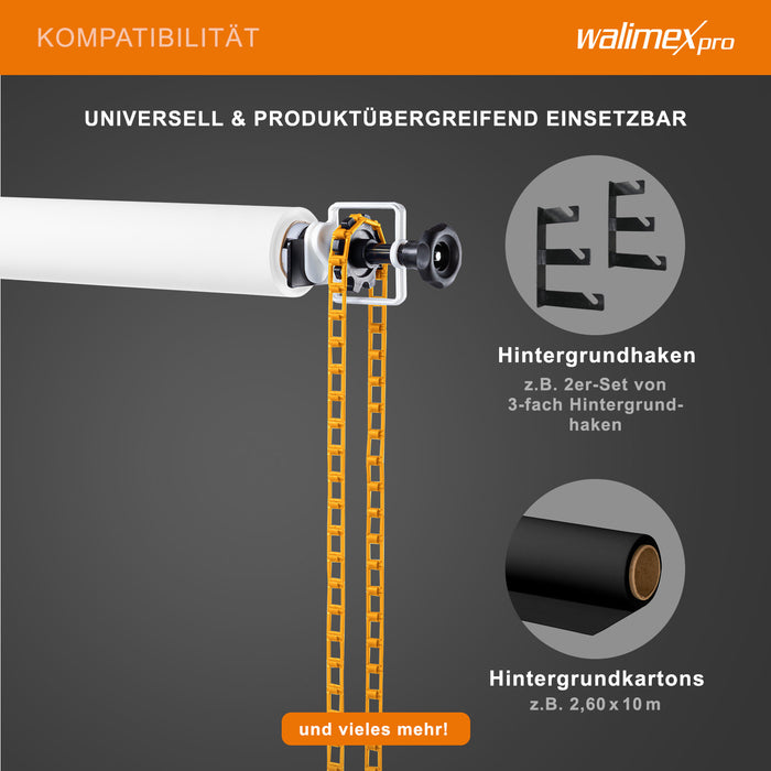 Walimex sfondo expan + catena e peso, arancione