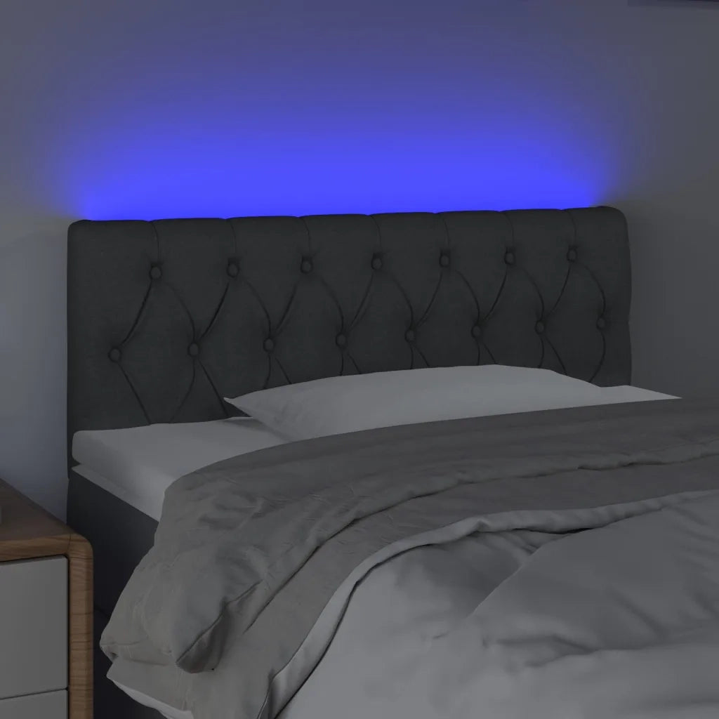 Testiera | Testata a LED Grigio Scuro 100x7x78/88 cm in Tessuto