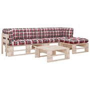 Set Divani a Pallet e Cuscini 4 pz in Legno di Pino Impregnato cod mxl 56796