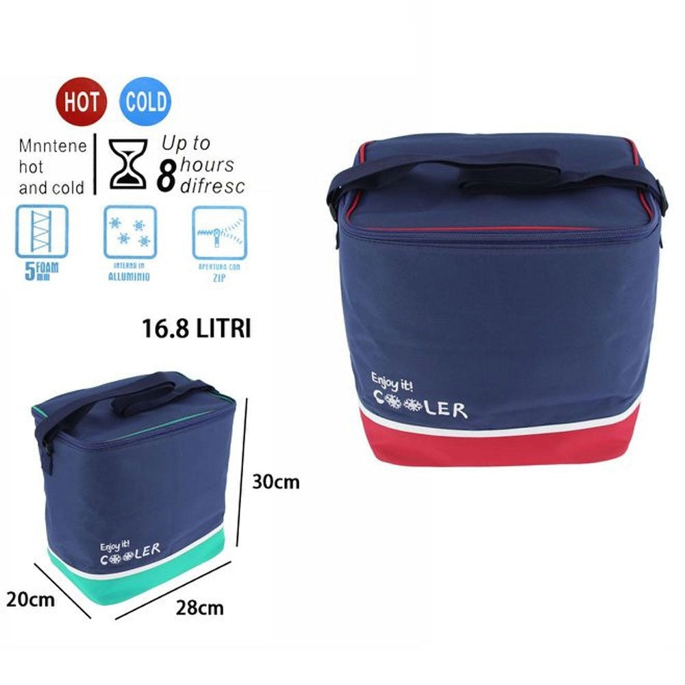 Trade Shop - Borsa Termica 16.8 Litri Frigo Borsetta Spiaggia Mare Escursione Pic Nic 8 Ore -
