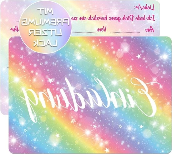 Carte d'invito per bambini con tema arcobaleno - 15 pezzi per festa di compleanno