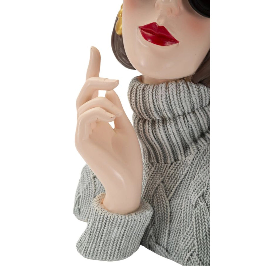 Scultura Donna Paris -B- in resina multicolore