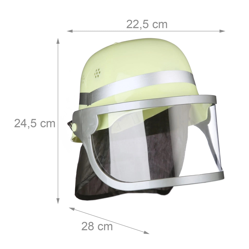 Casco da pompiere regolabile per bambini con visiera ribaltabile 24,5 x 22,5 x 28 cm in PP giallo 13_0014168