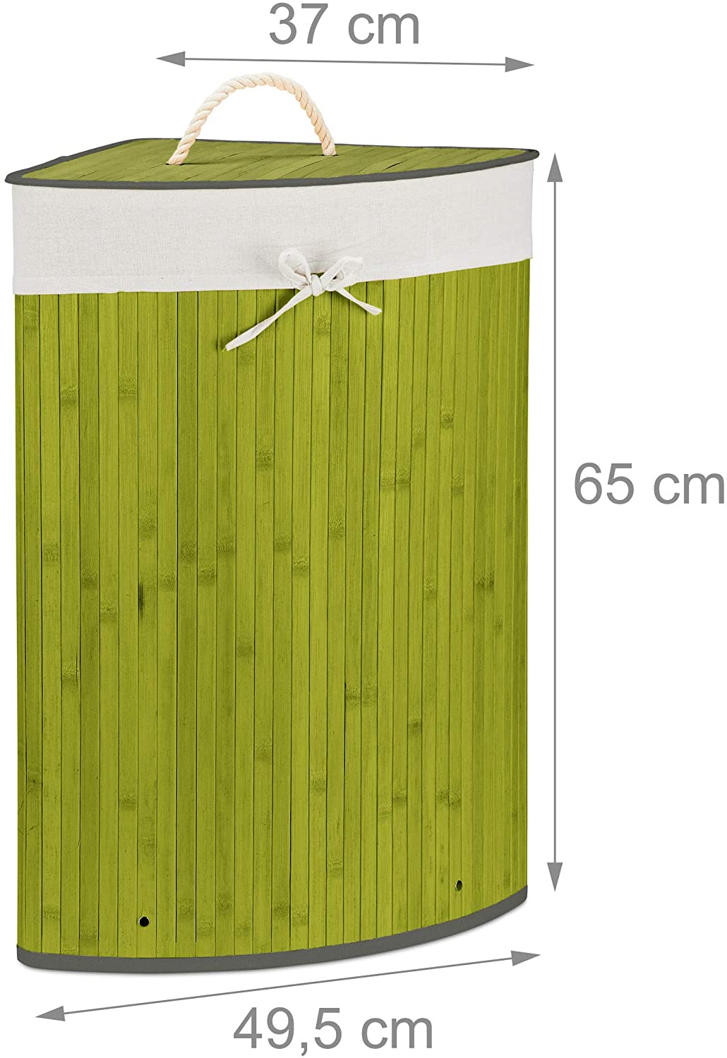 Portabiancheria pieghevole pieghevole con borsa triangolare 65 cm bambù verde 13_0001902_7