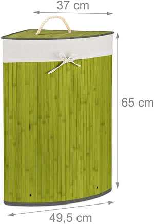 Portabiancheria pieghevole pieghevole con borsa triangolare 65 cm bambù verde 13_0001902_7