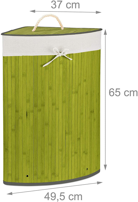 Portabiancheria pieghevole pieghevole con borsa triangolare 65 cm bambù verde 13_0001902_7