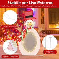 Pupazzo di Neve Illuminato, Decorazione Natalizia con 75 Luci LED, Cappello Rosso e Sciarpa, per Giardino, Cortile e Prato