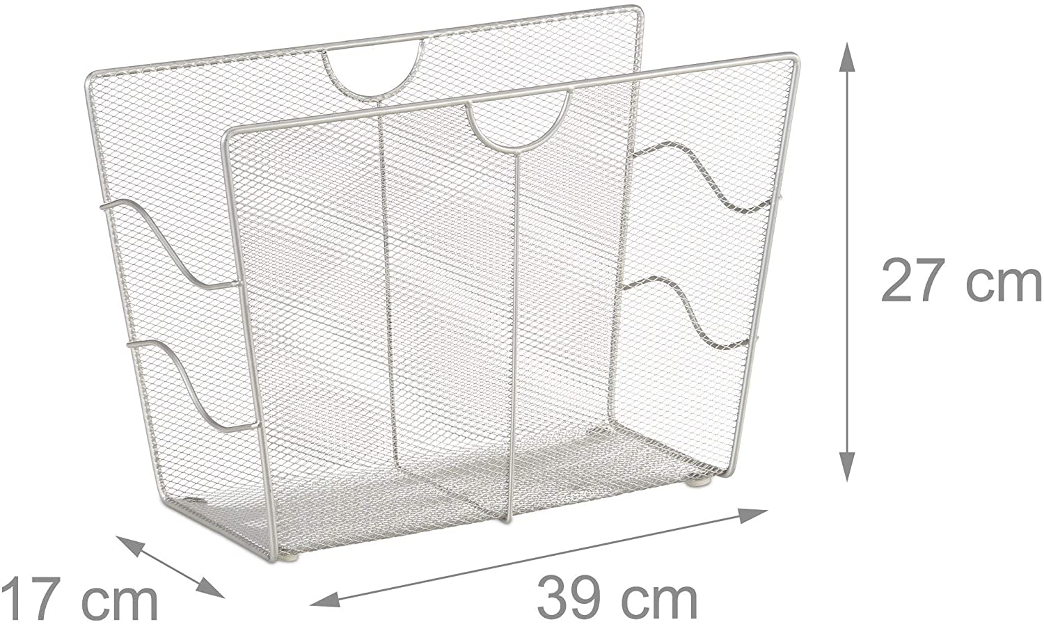 Portariviste in rete metallica Portariviste portariviste in rete intrecciata 39 cm grigio 13_0002229