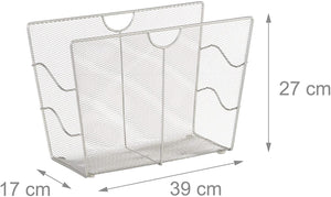 Portariviste in rete metallica Portariviste portariviste in rete intrecciata 39 cm grigio 13_0002229