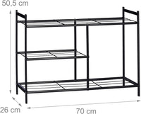Scarpiera 3 ripiani in metallo portaoggetti per 8 paia con maniglie nere 13_0001640