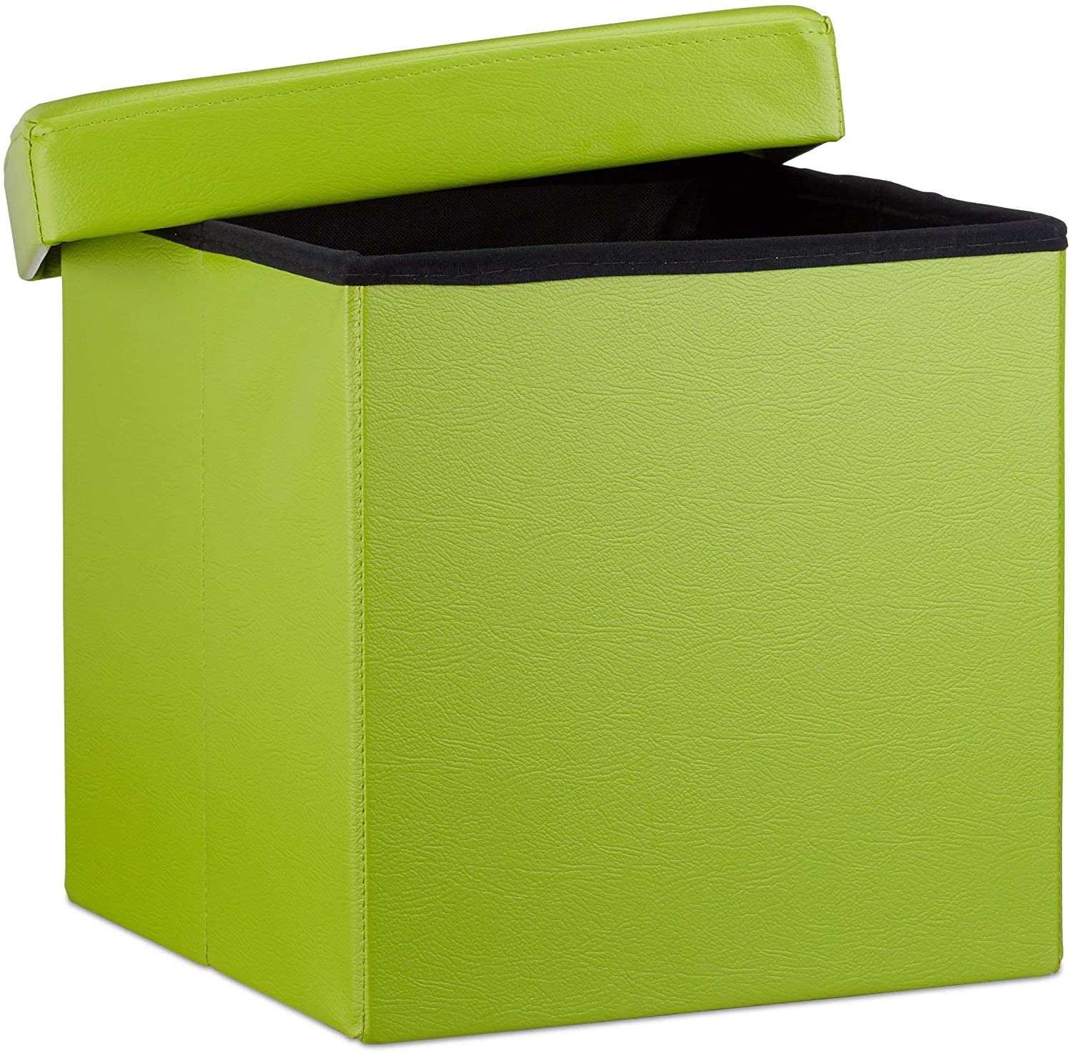 Sgabello ottomano panca pieghevole contenitore stabile sintetico 38 cm verde 13_0002806_7