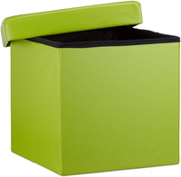 Sgabello ottomano panca pieghevole contenitore stabile sintetico 38 cm verde 13_0002806_7