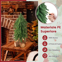 Albero di Natale da Tavolo da 40 cm, Mini Albero di Natale Artificiale con 200 Punte e Base in Legno Massello, Mini Albero di Natale da Tavolo per Casa, Ufficio e Negozio