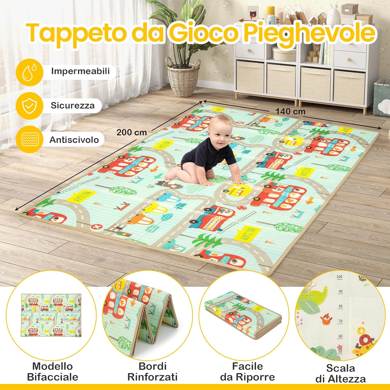 Recinto per Bambini con Materasso, Box per Bambini con Tappetino, Rete Traspirante e Apertura a Cerniera, Box Giochi con Borsa, 4 Impugnature e 50 Palline, per Bambibi 0-3 Anni (Grigio Scuro)