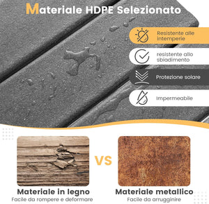 Tavolino da Giardino Quadrato per Esterno, Tavolo Adirondack in HDPE Resistente alle Intemperie, per Interno ed Esterno Patio, Portico, Giardino, Facile Manutenzione (Quadrato, Grigio)