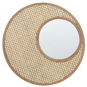 Specchio da parete decorativo telaio in bambù e rattan sintetico ø 60 cm