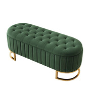 Panca contenitore 120x39，9x43 cm in velluto verde