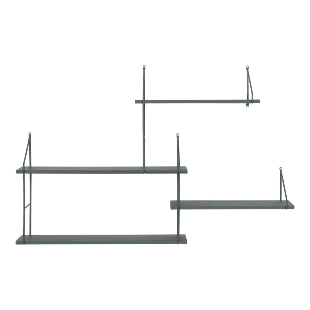 Mensola Harlem, Verde, Legno, 17,5x99x62 cm