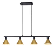 Lampada sospensione Rabalux Alvaro 4xE27 nero/oro metallo