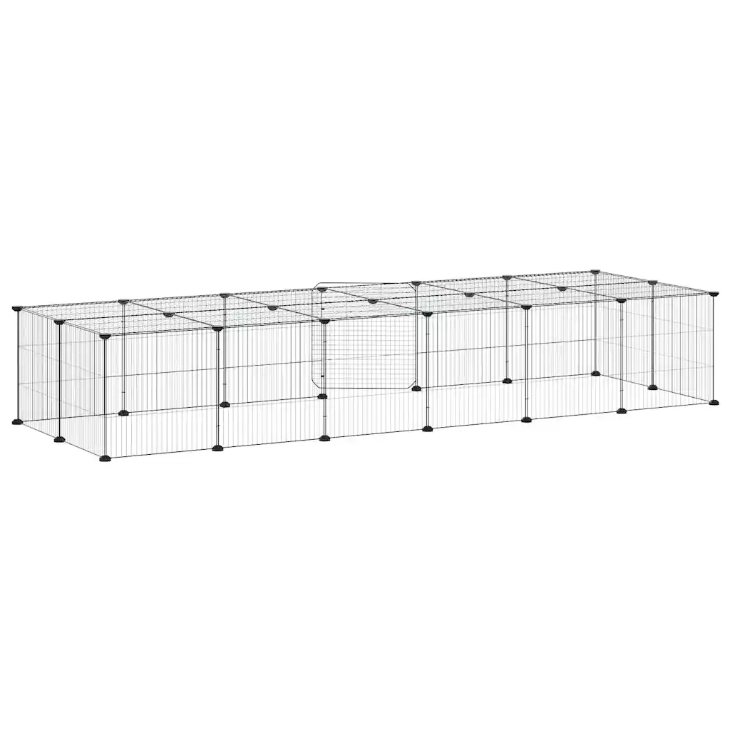 Gabbia per Animali 28 Pannelli con Porta Nero 35x35 cm Acciaio 3114059