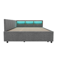 Daybed - Xylo - 140x200 cm LED USB gigogne grigio
