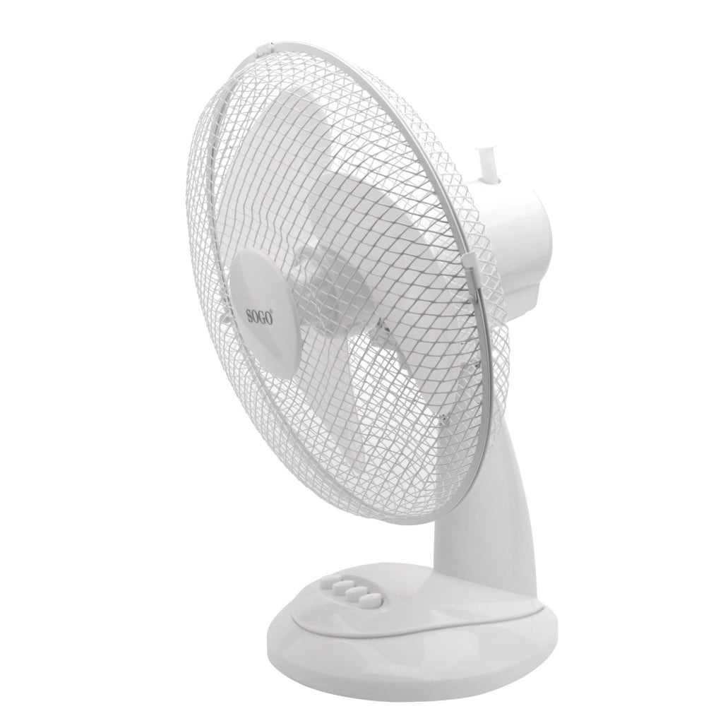 Ventilatore da tavolo oscillante 12 pollici, 3 velocità regolabili, inclinazione verticale 35W casa ufficio - SOGO