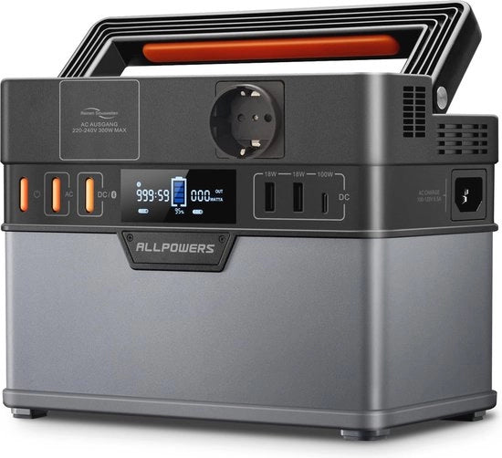 Generator portatile 288Wh con trasformatore DC/AC e uscita wireless per campeggio