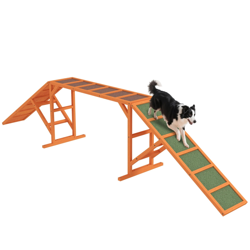 Rampa per Cani Agility ¨C zephmum ¨C Legno 335x55x60 cm Arancione