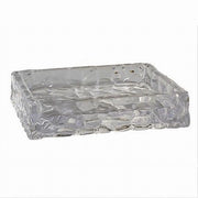 Trade Shop - Piatto Porta Sapone Saponetta Vetro Trasperente Effetto Sassi Arredo Bagno 10364 -