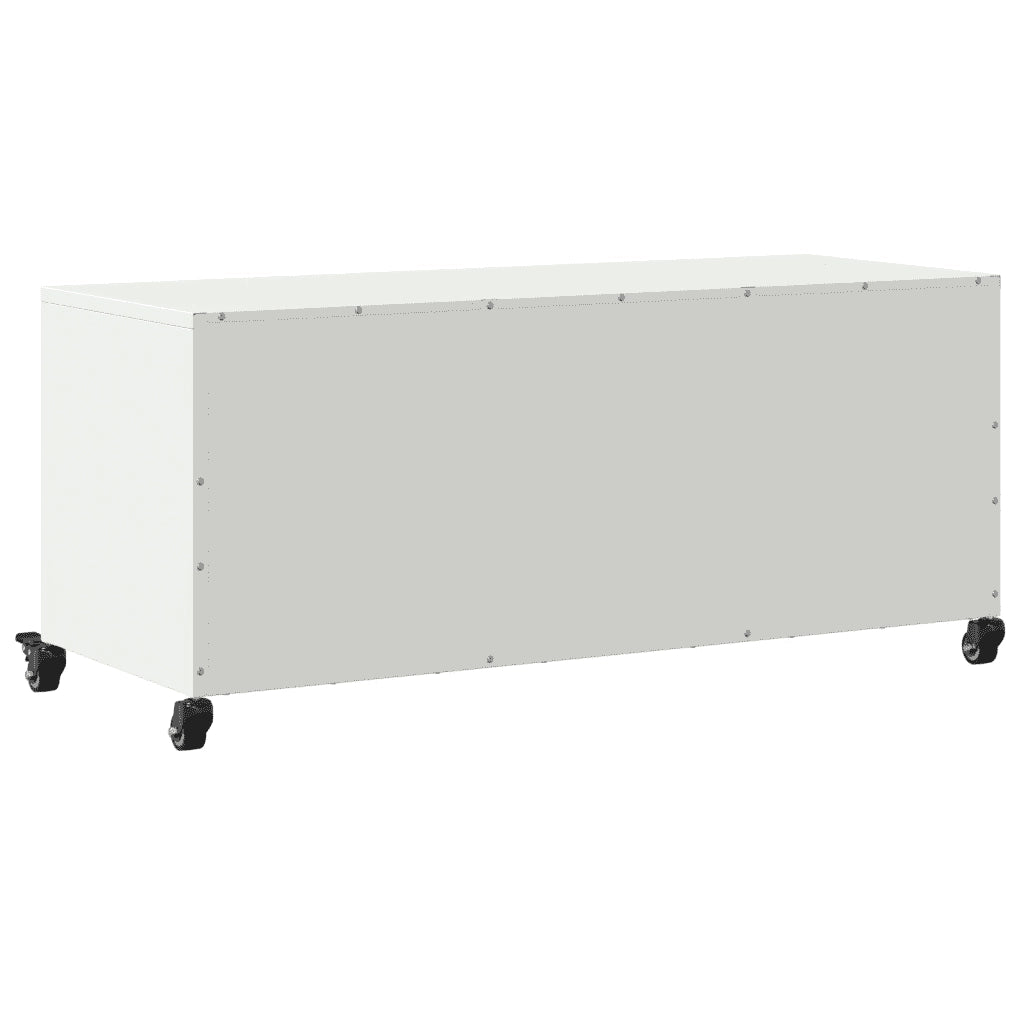 Mobile TV Bianco 100,5x39x43,5 cm in Acciaio