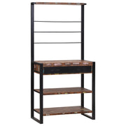 Scaffale da Cucina Multicolore 80x40x160 cm Legno Massello Recuperato
