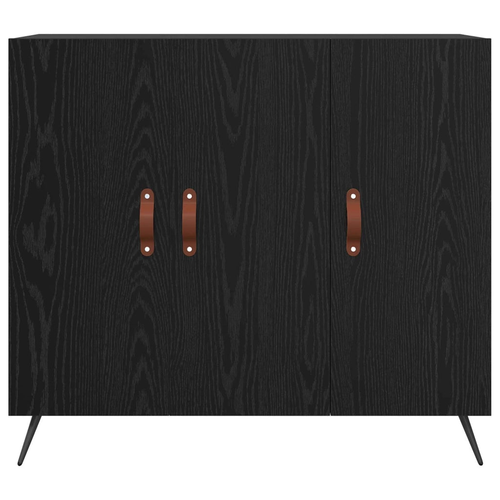 Credenza | Madia | Buffet da pranzo | Armadio da pranzo Rovere Nero 89,5 x 34 x 80 cm Legno multistrato
