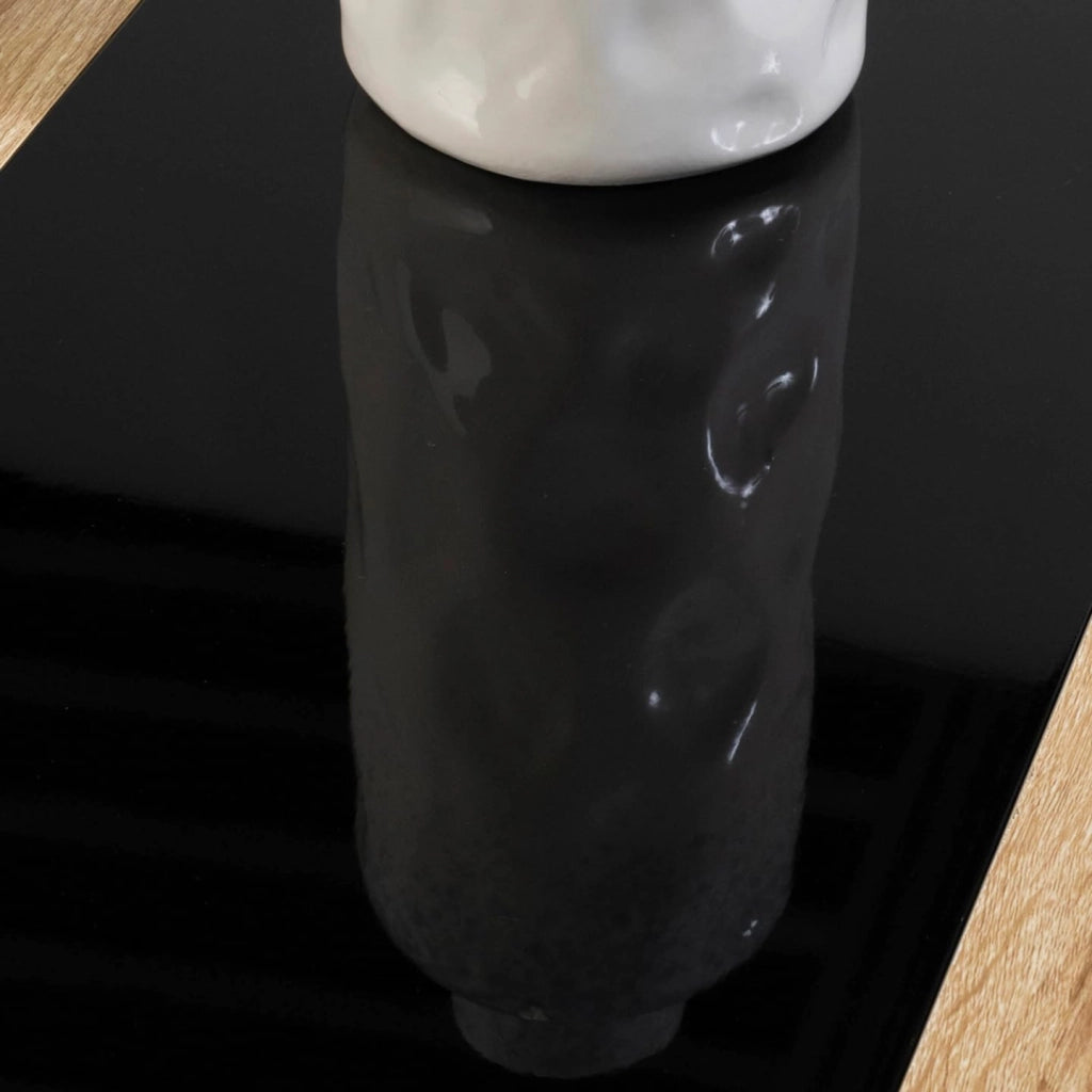 Tavolo da pranzo rettangolare GEORGIA per 8 persone in simil-faggio e nero 160 x 80 cm