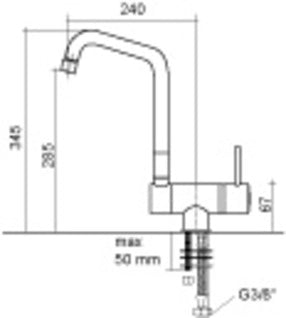 Miscelatore ACQUAMIX 9210 sottofinestra canna alta girevole 9210MISCCRM
