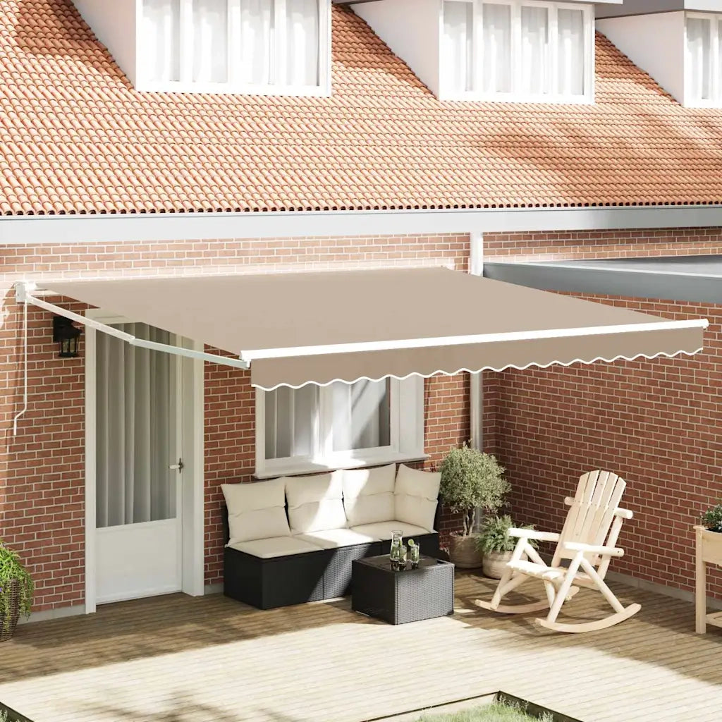 Tenda Retrattile Beige 400 × 300 cm Poliestere e Alluminio 3330615